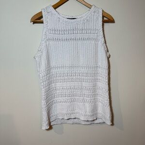 White Sleeveless Knit Top